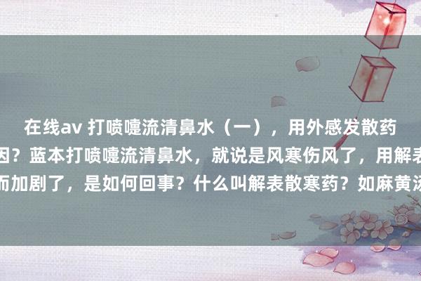 在线av 打喷嚏流清鼻水（一），用外感发散药后反而加剧，是什么原因？蓝本打喷嚏流清鼻水，就说是风寒伤风了，用解表散寒的药后反而加剧了，是如何回事？什么叫解表散寒药？如麻黄汤，桂枝汤，葛根汤，即是发汗解表类的药