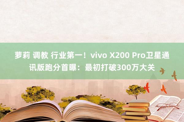 萝莉 调教 行业第一！vivo X200 Pro卫星通讯版跑分首曝：最初打破300万大关