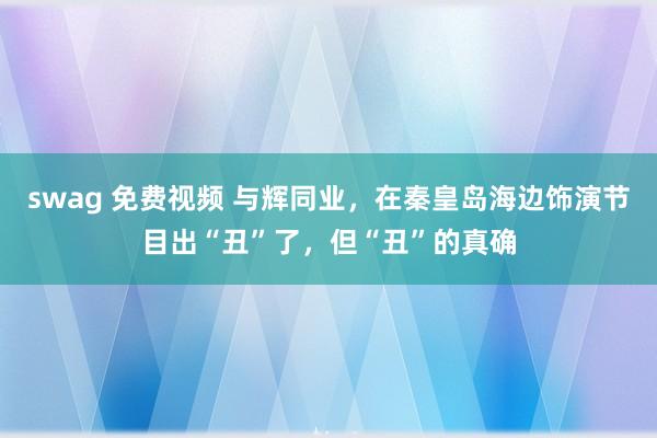 swag 免费视频 与辉同业，在秦皇岛海边饰演节目出“丑”了，但“丑”的真确