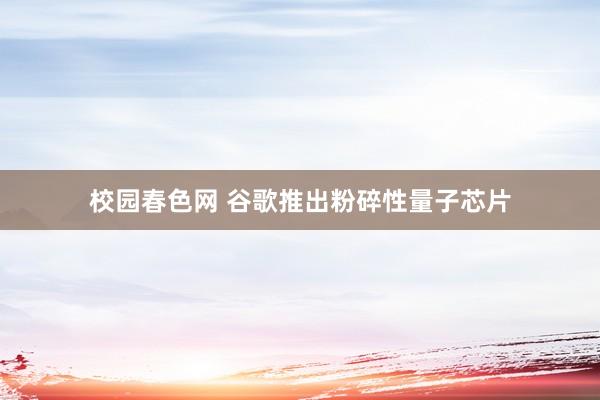 校园春色网 谷歌推出粉碎性量子芯片
