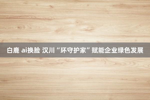 白鹿 ai换脸 汉川“环守护家”赋能企业绿色发展