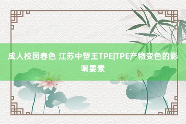 成人校园春色 江苏中塑王TPE|TPE产物变色的影响要素