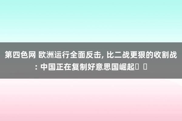 第四色网 欧洲运行全面反击， 比二战更狠的收割战: 中国正在复制好意思国崛起‌‌