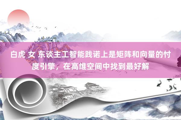 白虎 女 东谈主工智能践诺上是矩阵和向量的忖度引擎，在高维空间中找到最好解