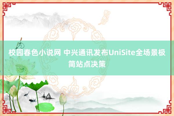 校园春色小说网 中兴通讯发布UniSite全场景极简站点决策