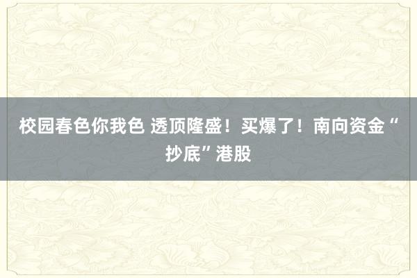 校园春色你我色 透顶隆盛！买爆了！南向资金“抄底”港股