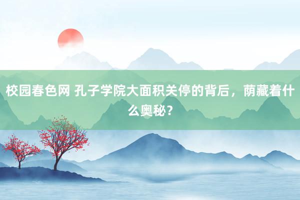 校园春色网 孔子学院大面积关停的背后，荫藏着什么奥秘？
