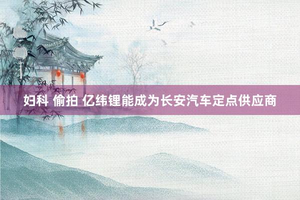 妇科 偷拍 亿纬锂能成为长安汽车定点供应商