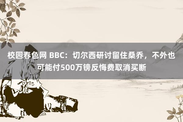 校园春色网 BBC：切尔西研讨留住桑乔，不外也可能付500万镑反悔费取消买断