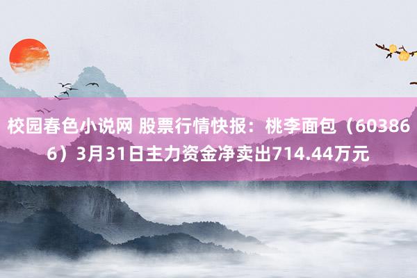 校园春色小说网 股票行情快报：桃李面包（603866）3月31日主力资金净卖出714.44万元