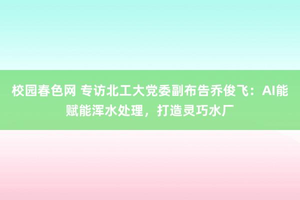 校园春色网 专访北工大党委副布告乔俊飞：AI能赋能浑水处理，打造灵巧水厂