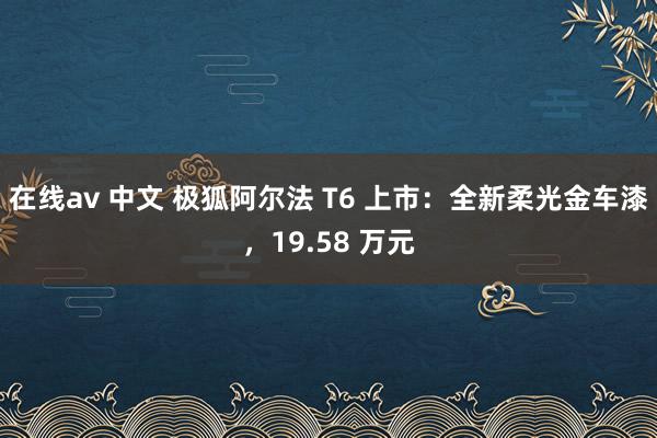 在线av 中文 极狐阿尔法 T6 上市：全新柔光金车漆，19.58 万元