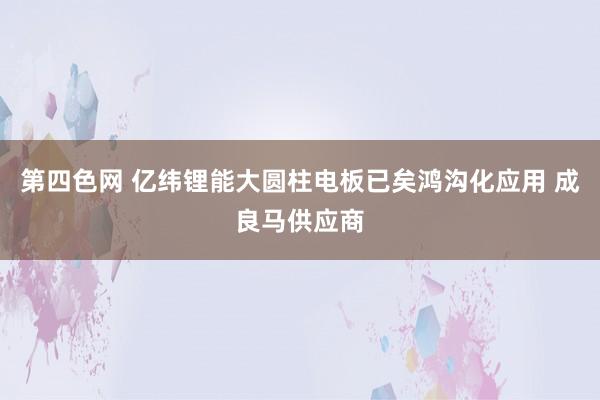 第四色网 亿纬锂能大圆柱电板已矣鸿沟化应用 成良马供应商