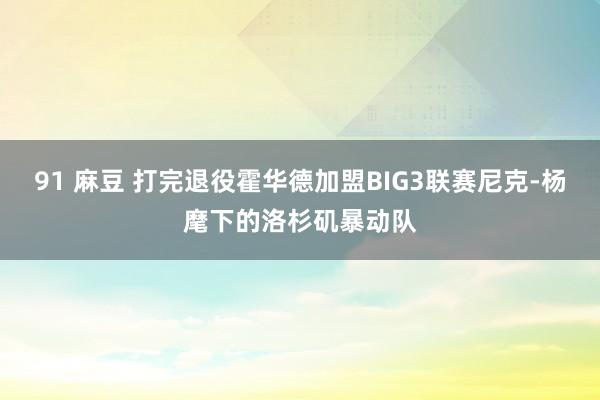 91 麻豆 打完退役霍华德加盟BIG3联赛尼克-杨麾下的洛杉矶暴动队