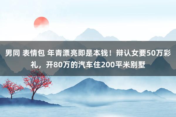 男同 表情包 年青漂亮即是本钱！辩认女要50万彩礼，开80万的汽车住200平米别墅