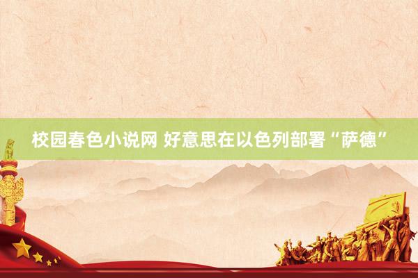 校园春色小说网 好意思在以色列部署“萨德”