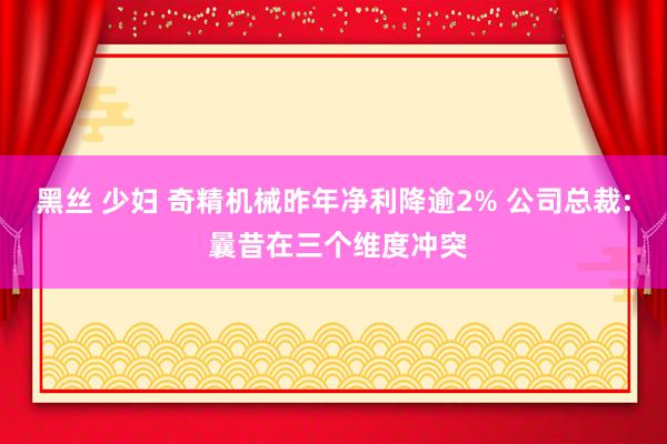黑丝 少妇 奇精机械昨年净利降逾2% 公司总裁: 曩昔在三个维度冲突