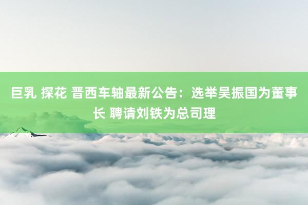 巨乳 探花 晋西车轴最新公告：选举吴振国为董事长 聘请刘铁为总司理