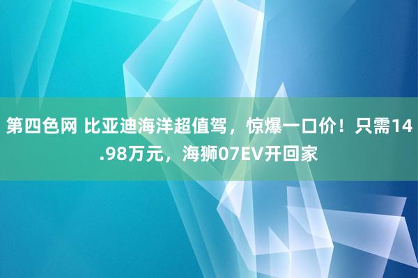第四色网 比亚迪海洋超值驾，惊爆一口价！只需14.98万元，海狮07EV开回家