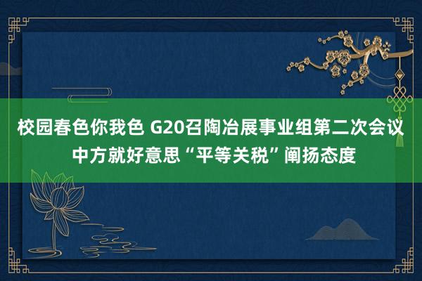 校园春色你我色 G20召陶冶展事业组第二次会议 中方就好意思“平等关税”阐扬态度