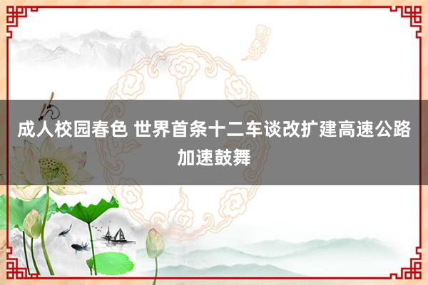 成人校园春色 世界首条十二车谈改扩建高速公路加速鼓舞