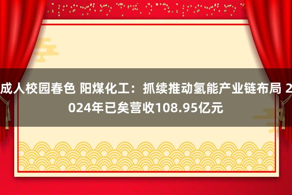 成人校园春色 阳煤化工：抓续推动氢能产业链布局 2024年已矣营收108.95亿元