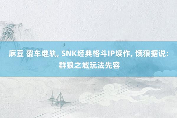 麻豆 覆车继轨， SNK经典格斗IP续作， 饿狼据说: 群狼之城玩法先容
