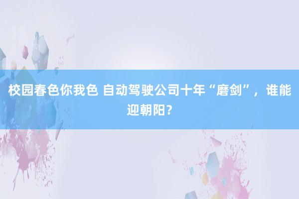 校园春色你我色 自动驾驶公司十年“磨剑”，谁能迎朝阳？