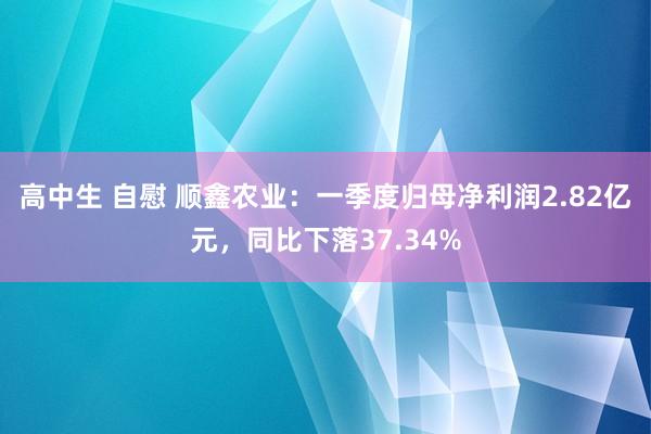 高中生 自慰 顺鑫农业：一季度归母净利润2.82亿元，同比下落37.34%