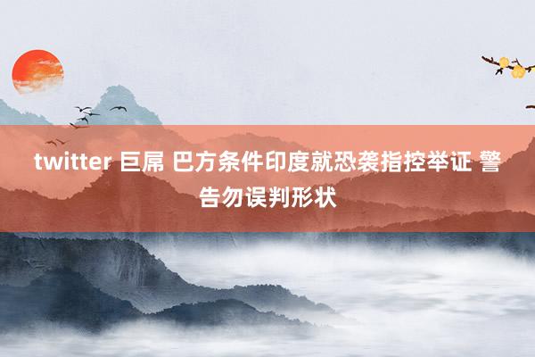twitter 巨屌 巴方条件印度就恐袭指控举证 警告勿误判形状