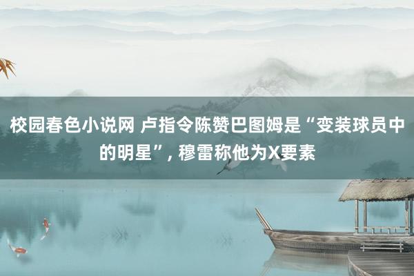 校园春色小说网 卢指令陈赞巴图姆是“变装球员中的明星”， 穆雷称他为X要素