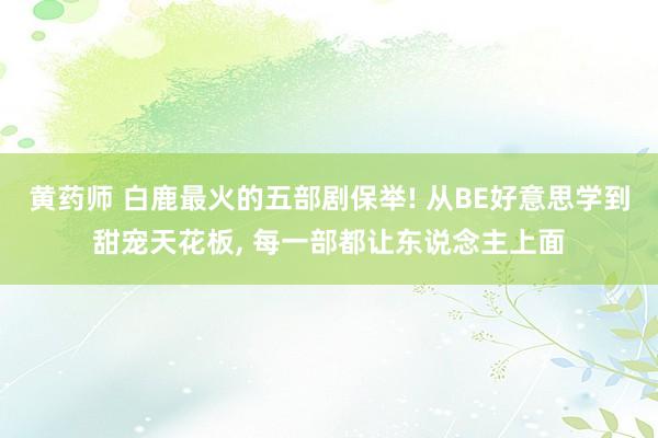 黄药师 白鹿最火的五部剧保举! 从BE好意思学到甜宠天花板， 每一部都让东说念主上面