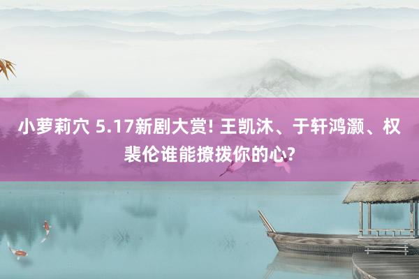 小萝莉穴 5.17新剧大赏! 王凯沐、于轩鸿灏、权裴伦谁能撩拨你的心?