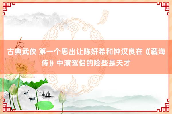 古典武侠 第一个思出让陈妍希和钟汉良在《藏海传》中演鸳侣的险些是天才