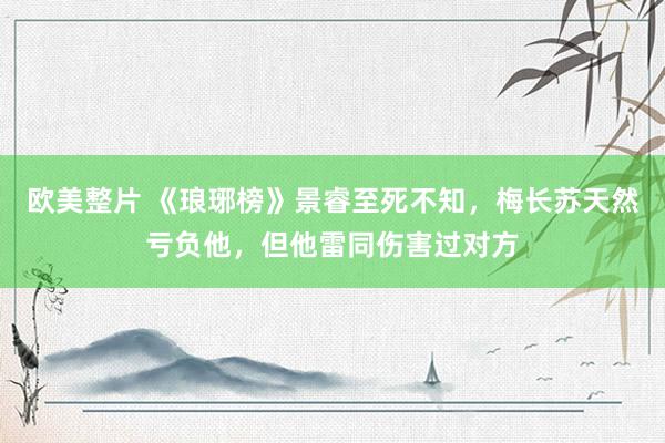 欧美整片 《琅琊榜》景睿至死不知，梅长苏天然亏负他，但他雷同伤害过对方