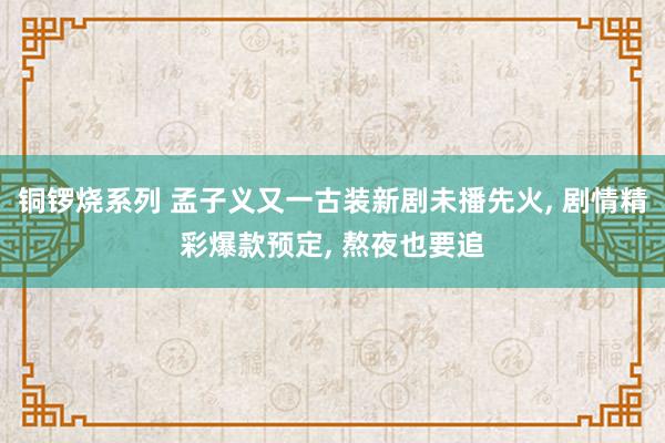 铜锣烧系列 孟子义又一古装新剧未播先火， 剧情精彩爆款预定， 熬夜也要追